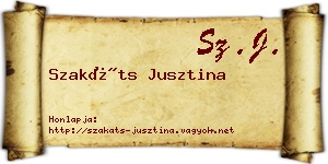 Szakáts Jusztina névjegykártya